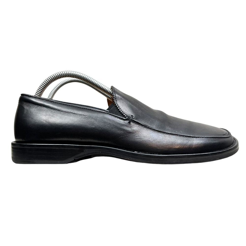 Calzoleria Herod Mens Loafers‎ Black Leather Square Toe Size EUR 42 US 9